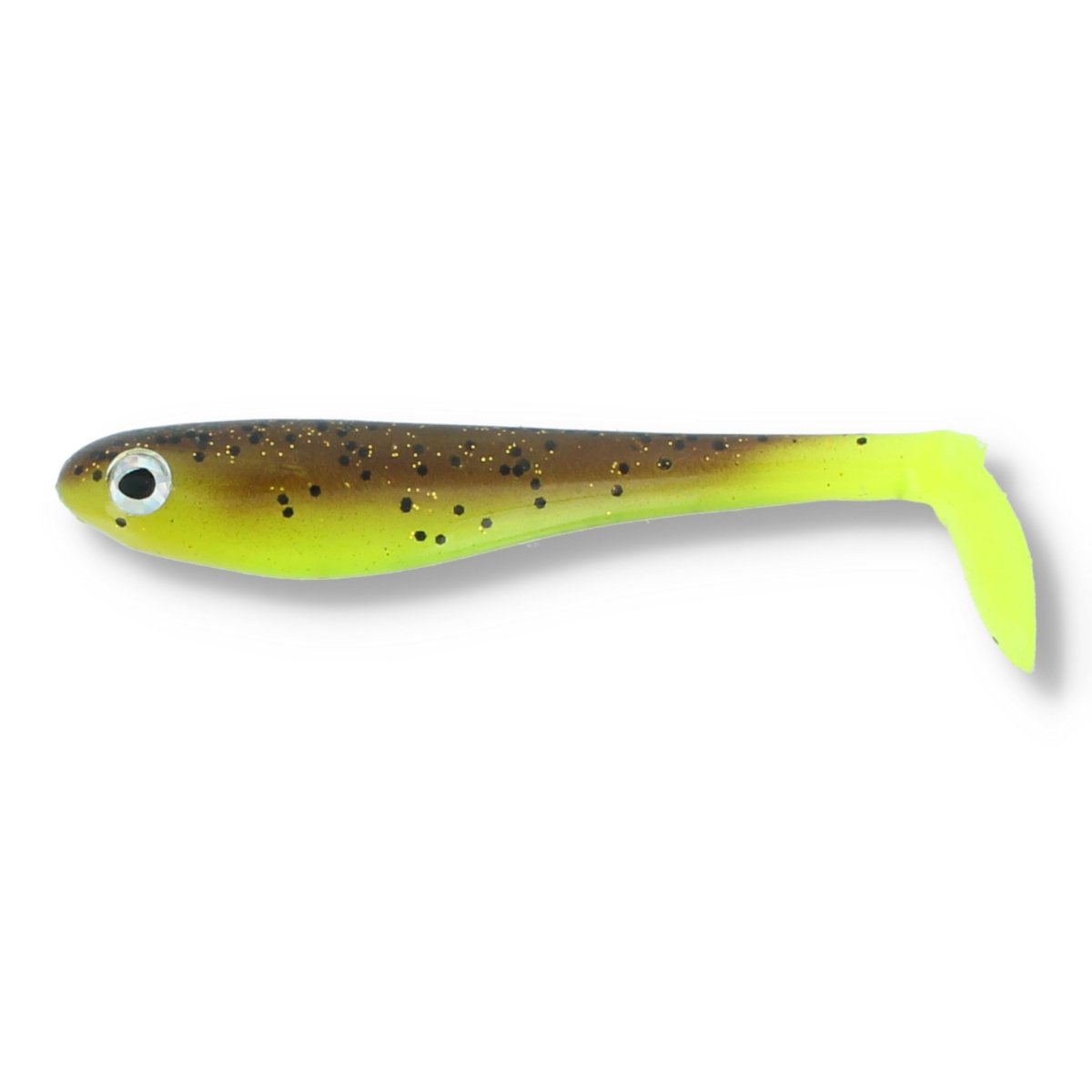 Berkley Hollow Belly 4" Brown Chartreuse - Kunstköder