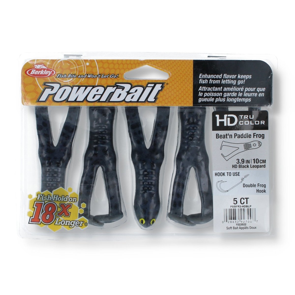 Berkley PowerBait Beat'n Paddle Frog 3,9" HD Black Leopard - Kunstköder