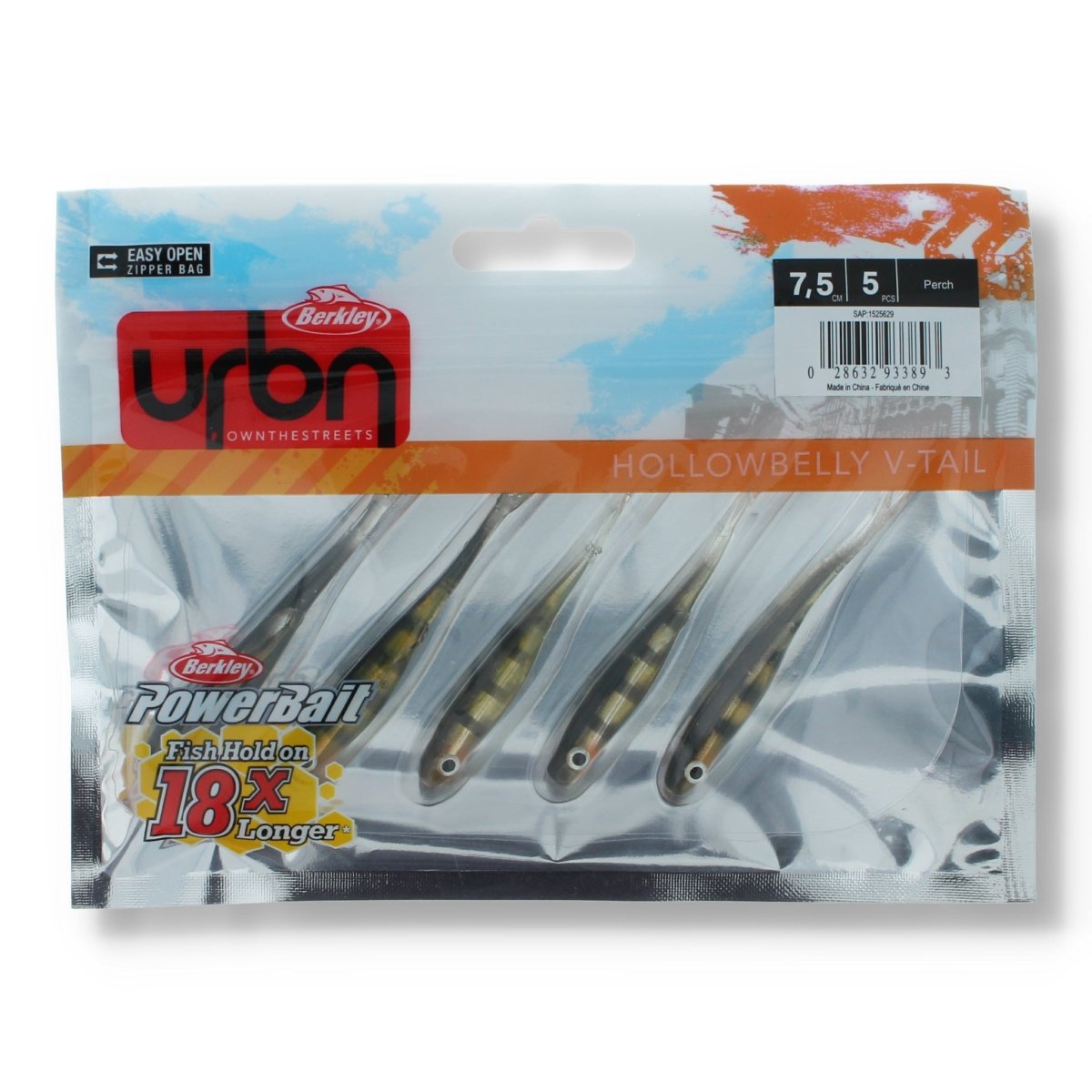 Berkley Urbn Hollowbelly V - Tail 3" Perch - Kunstköder