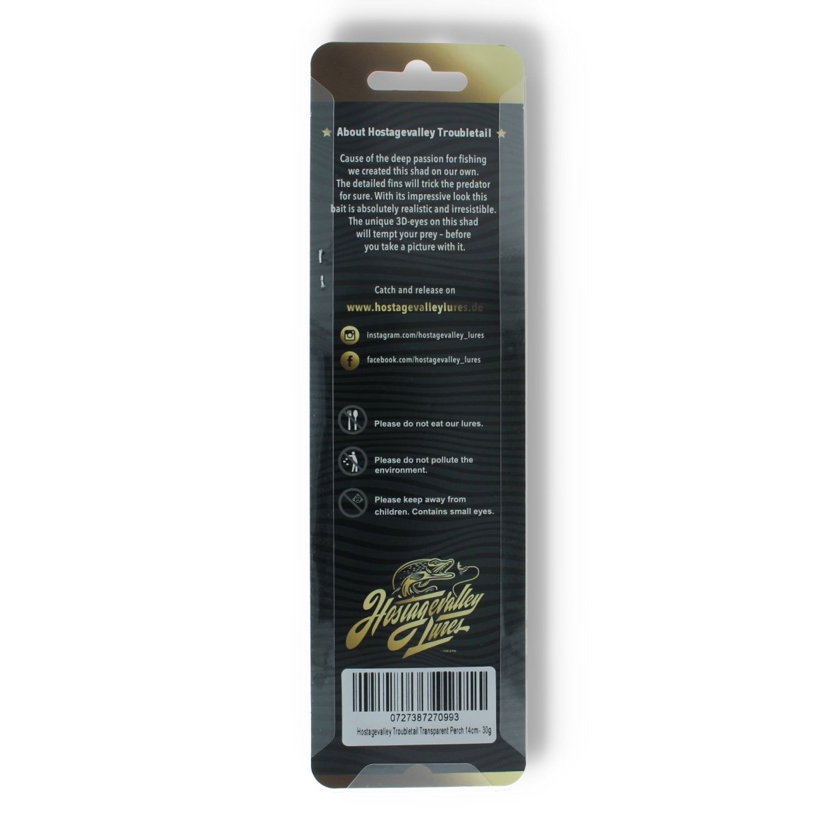 Hostagevalley Lures Troubletail 14cm (5,5") Transparent Perch - Kunstköder