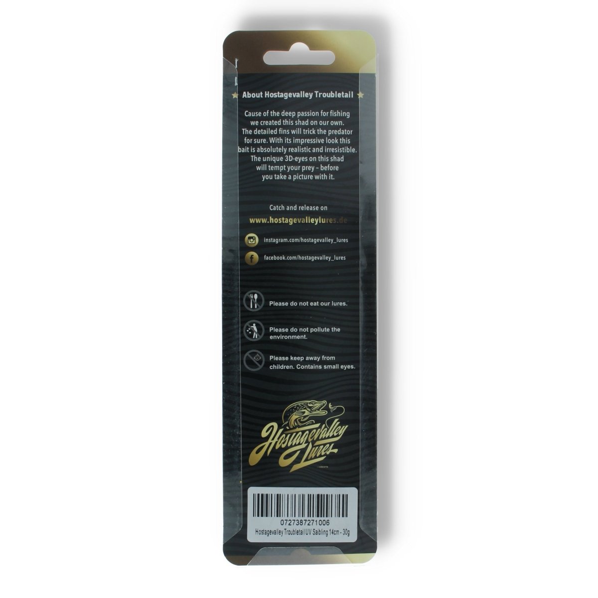 Hostagevalley Lures Troubletail 14cm (5,5") UV Saibling - Kunstköder