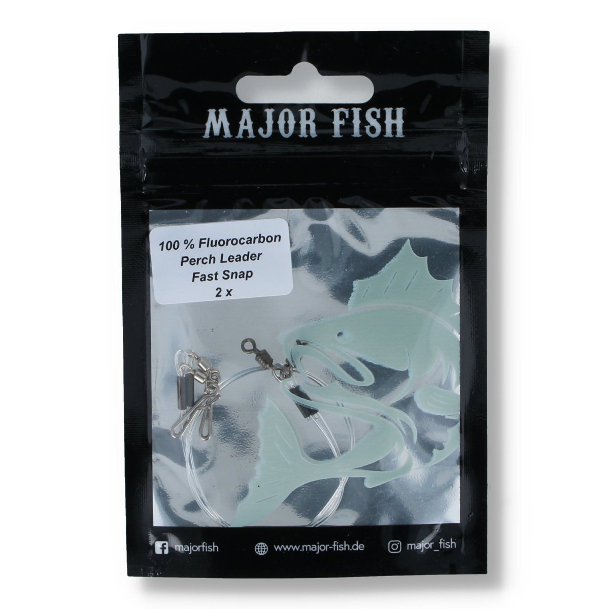 Major Fish Fluorocarbon Fast Snap Perch Leader 20cm 0.25mm - Haken & Zubehör