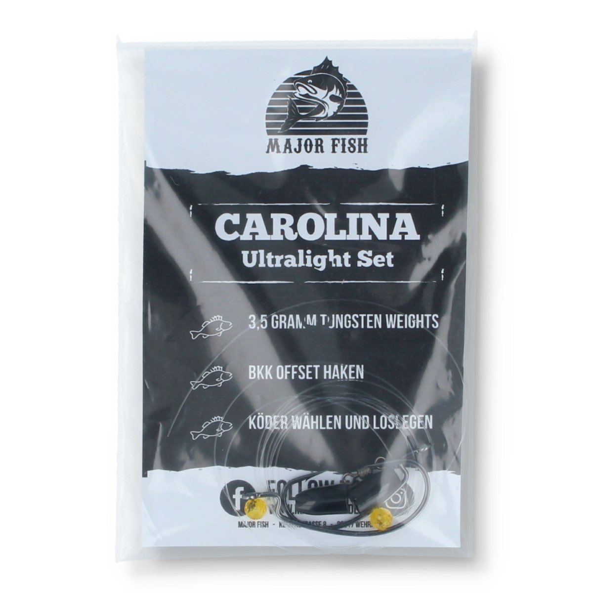 Major Fish Carolina Ultralight Set 3.5g Tungsten - Haken & Zubehör