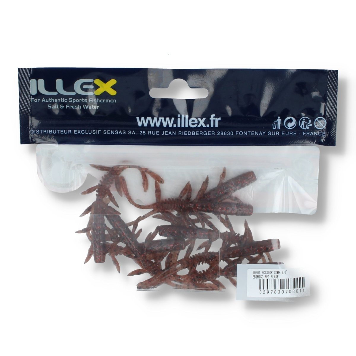 Illex Scissor Comb 3" Ebimiso Red Flake - Kunstköder