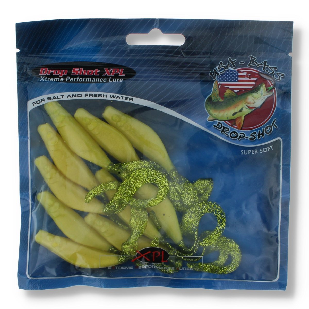 Jenzi Drop Shot XPL Twister Shad 3" Yellow - Kunstköder