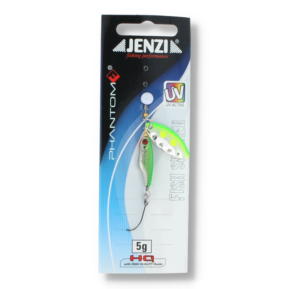 Jenzi Phantom F Fish Spinner Einzelhaken 5g 004 Grün Silber - Kunstköder