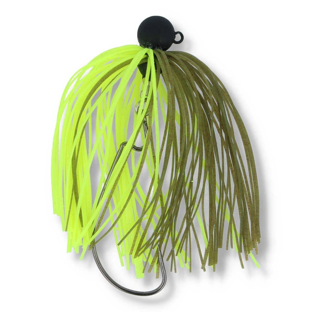 Jenzi Skirted - Offset Jig Head 10g Green & Yellow 10g 2/0 - Haken & Zubehör