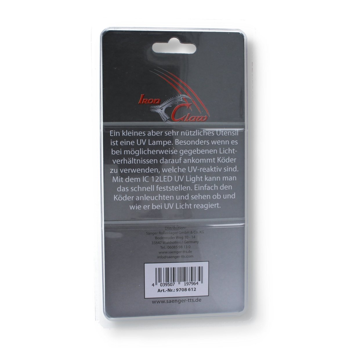 Iron Claw UV Light 12LED Schwarz - Haken & Zubehör