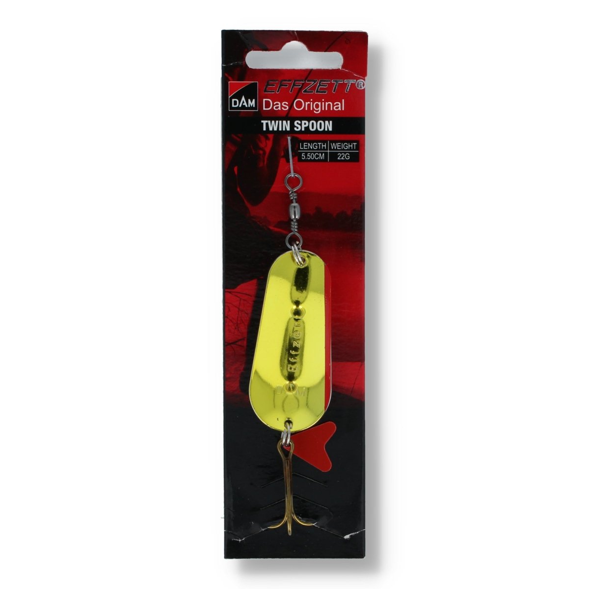 DAM Effzett Blinker Das Original Twin Spoon 2,2" Gold 22g - Kunstköder