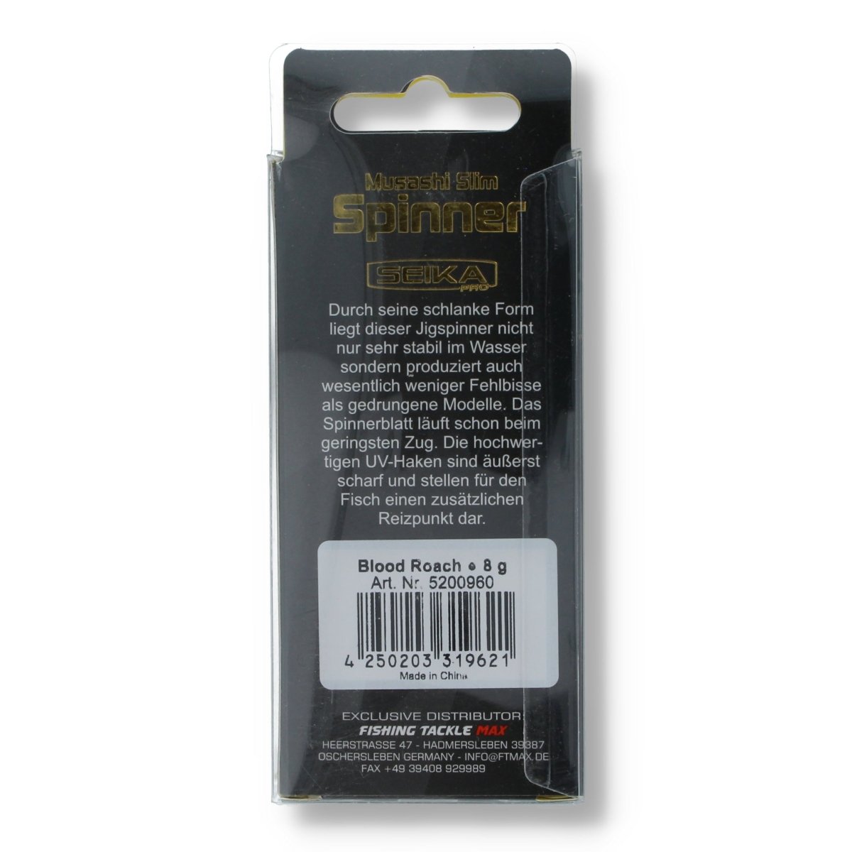 Seika Pro Musashi Slim Spinner 8g Burning Fish (8g) - Kunstköder