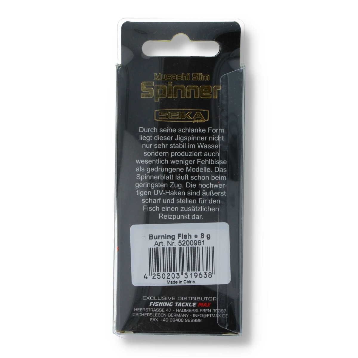 Seika Pro Musashi Slim Spinner 8g Blood Roach (8g) - Kunstköder