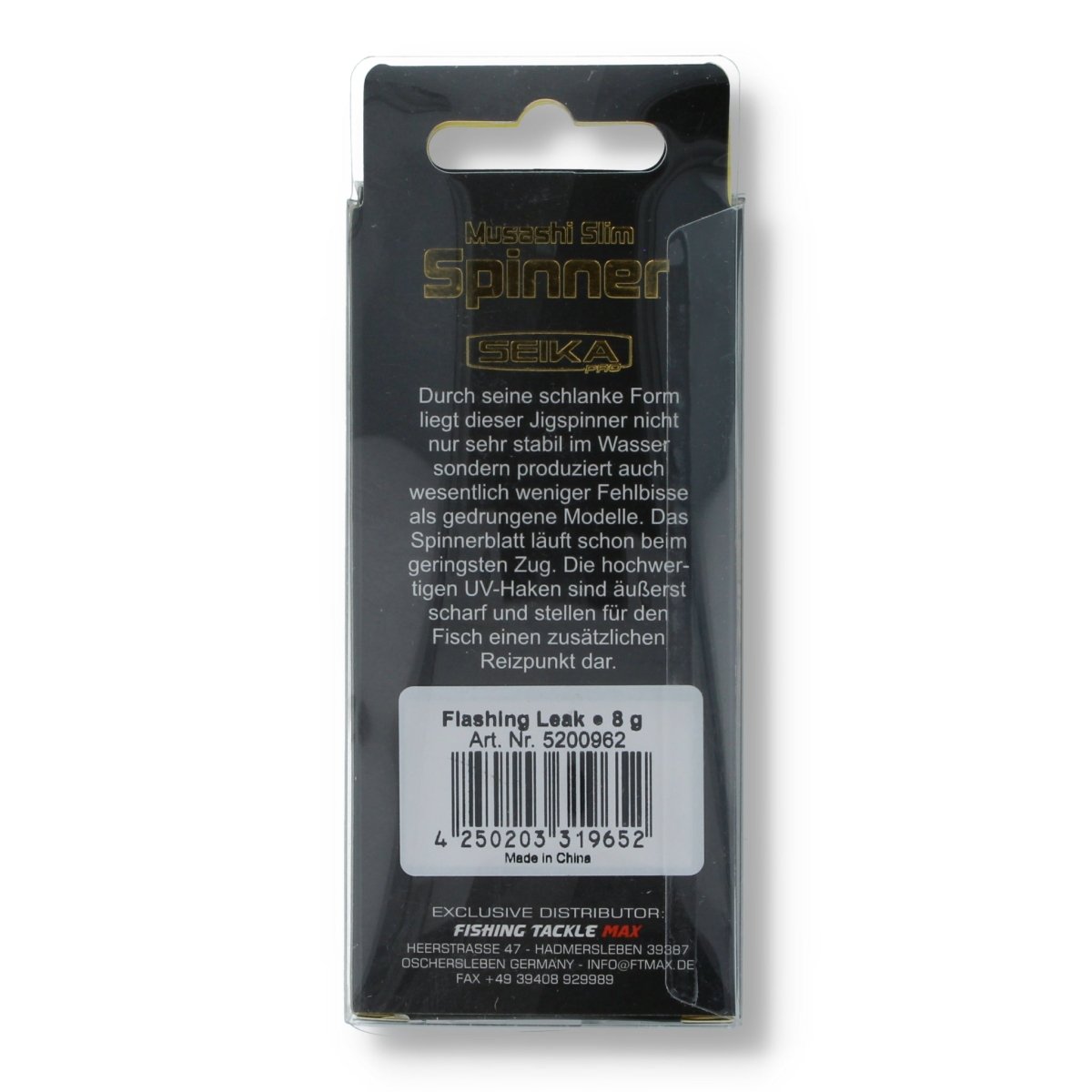 Seika Pro Musashi Slim Spinner 8g Flashing Leak (8g) - Kunstköder