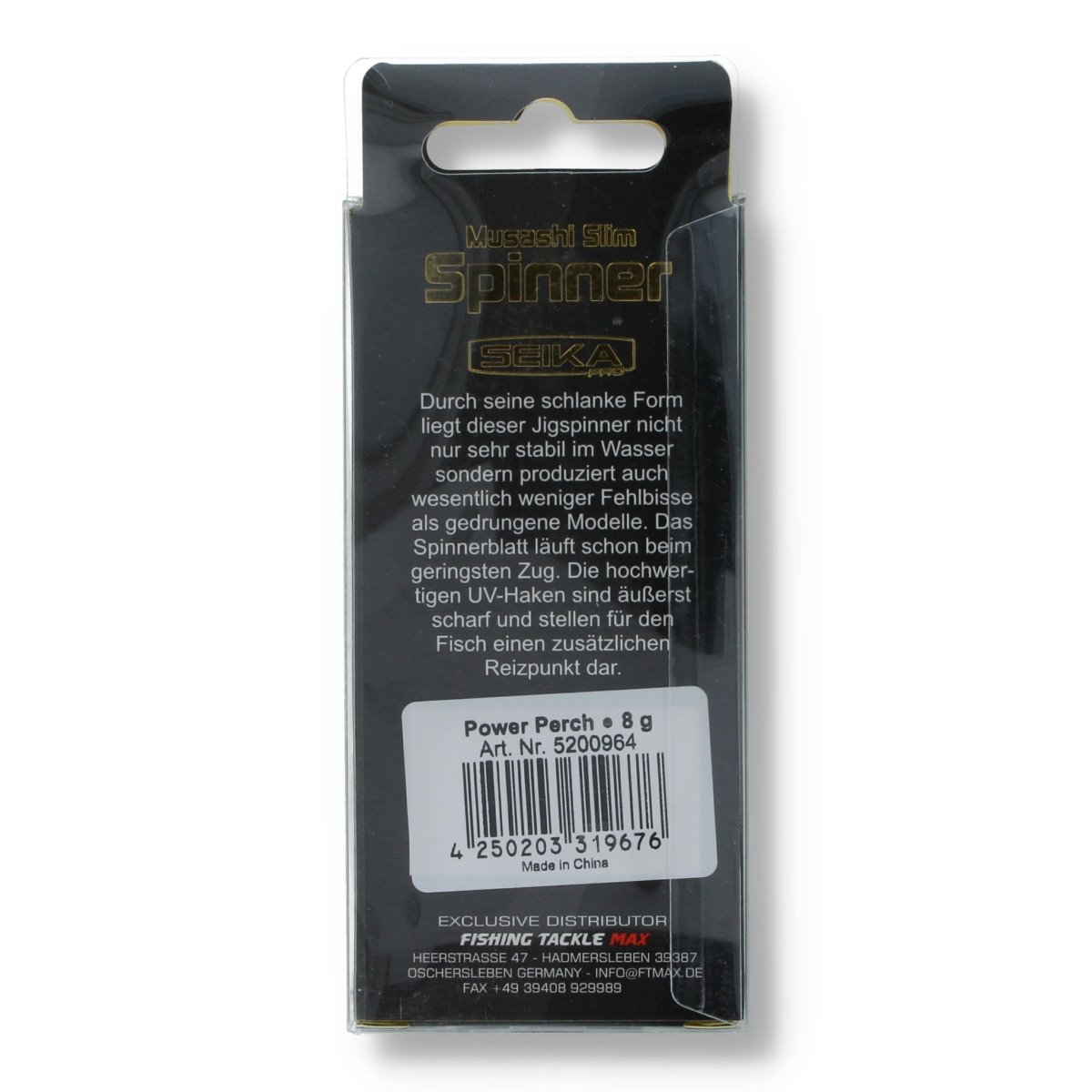 Seika Pro Musashi Slim Spinner 8g Power Perch (8g) - Kunstköder