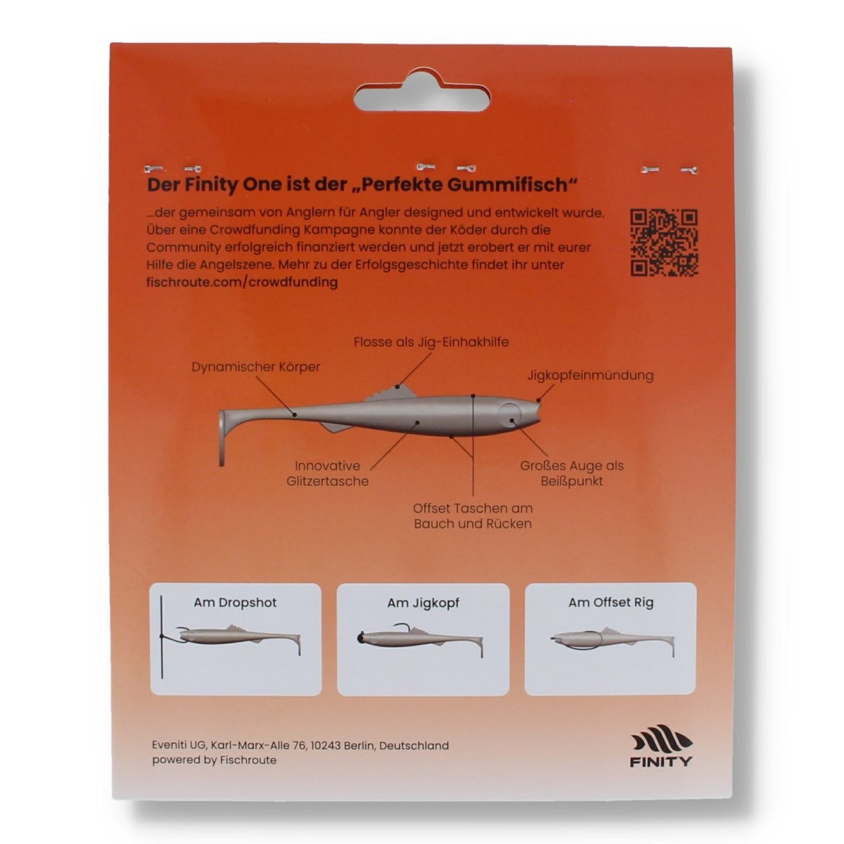 Finity One 4" (10cm) 10 Dark Perch - Kunstköder