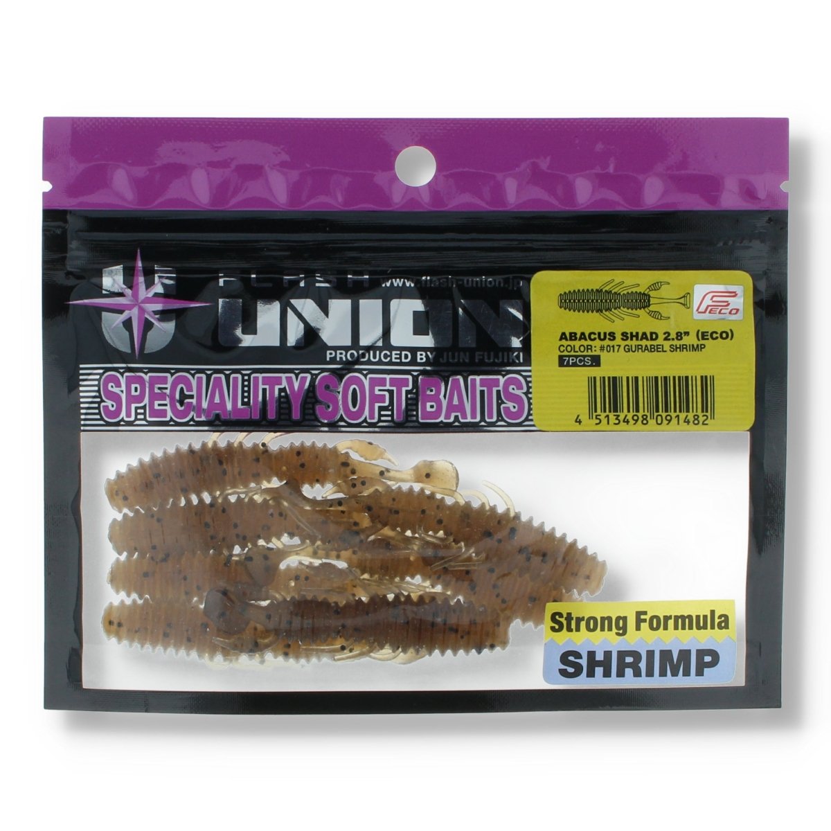 Flash Union Abacus Shad 2,8" 017 Gurabel Shrimp - Kunstköder