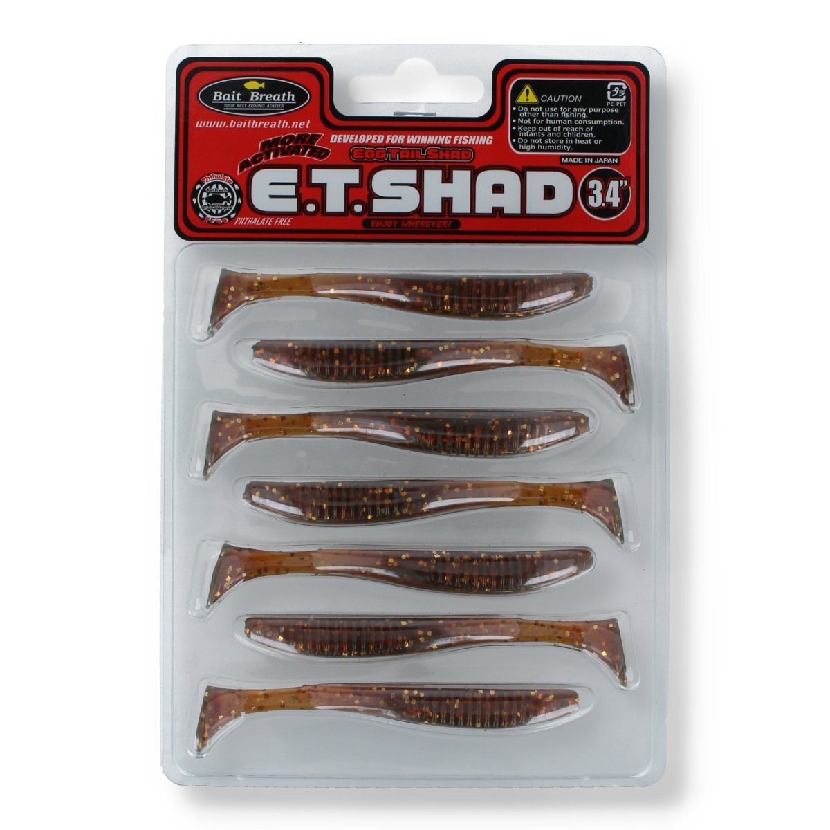 Bait Breath E.T.Shad 3,4" AF003 Motoroil UV - Kunstköder