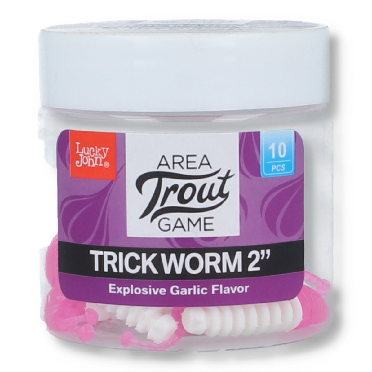 Lucky John Trick Worm 2" Pink / White - Kunstköder