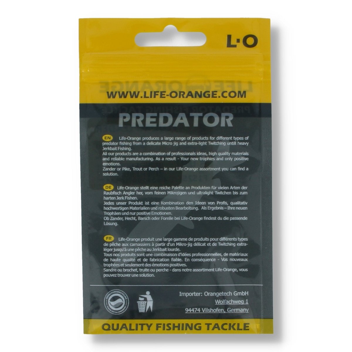 Life Orange Fluoro Leader 25cm 8kg - Haken & Zubehör
