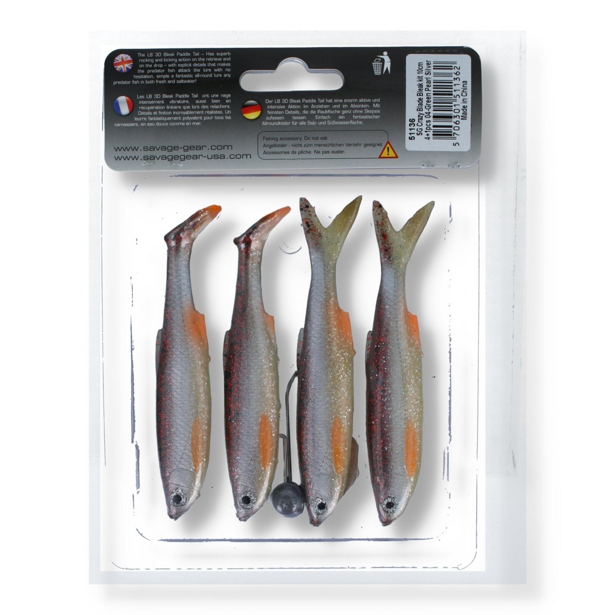 Savage Gear Crazy Blade Bleak Kit 4" 04 - Green Pearl Silver - Kunstköder