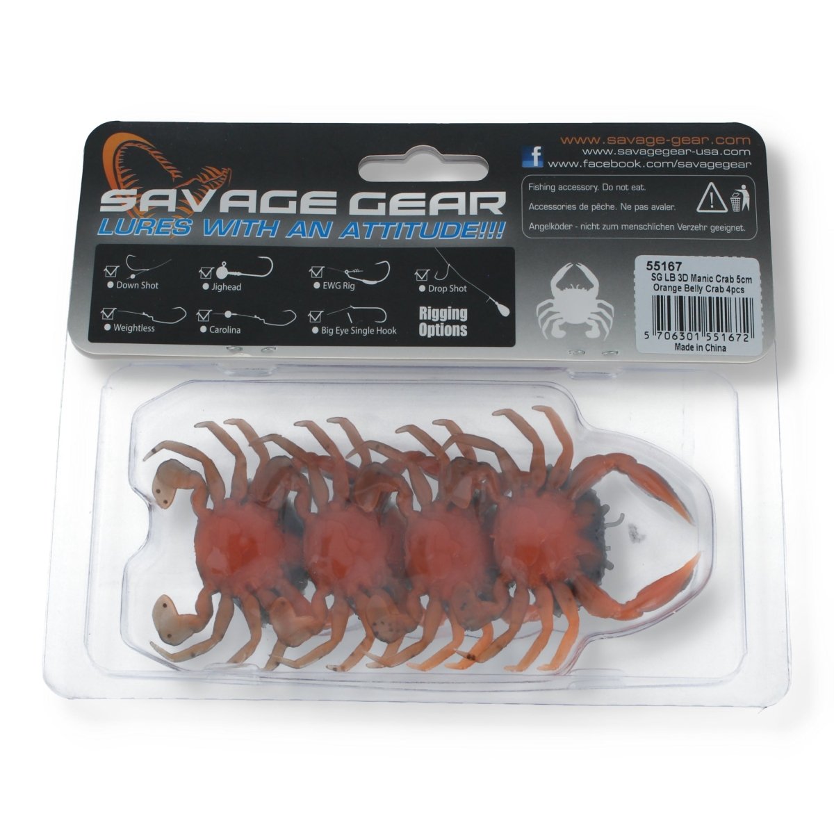 Savage Gear Manic Crab 2" Orange Belly Crab - Kunstköder