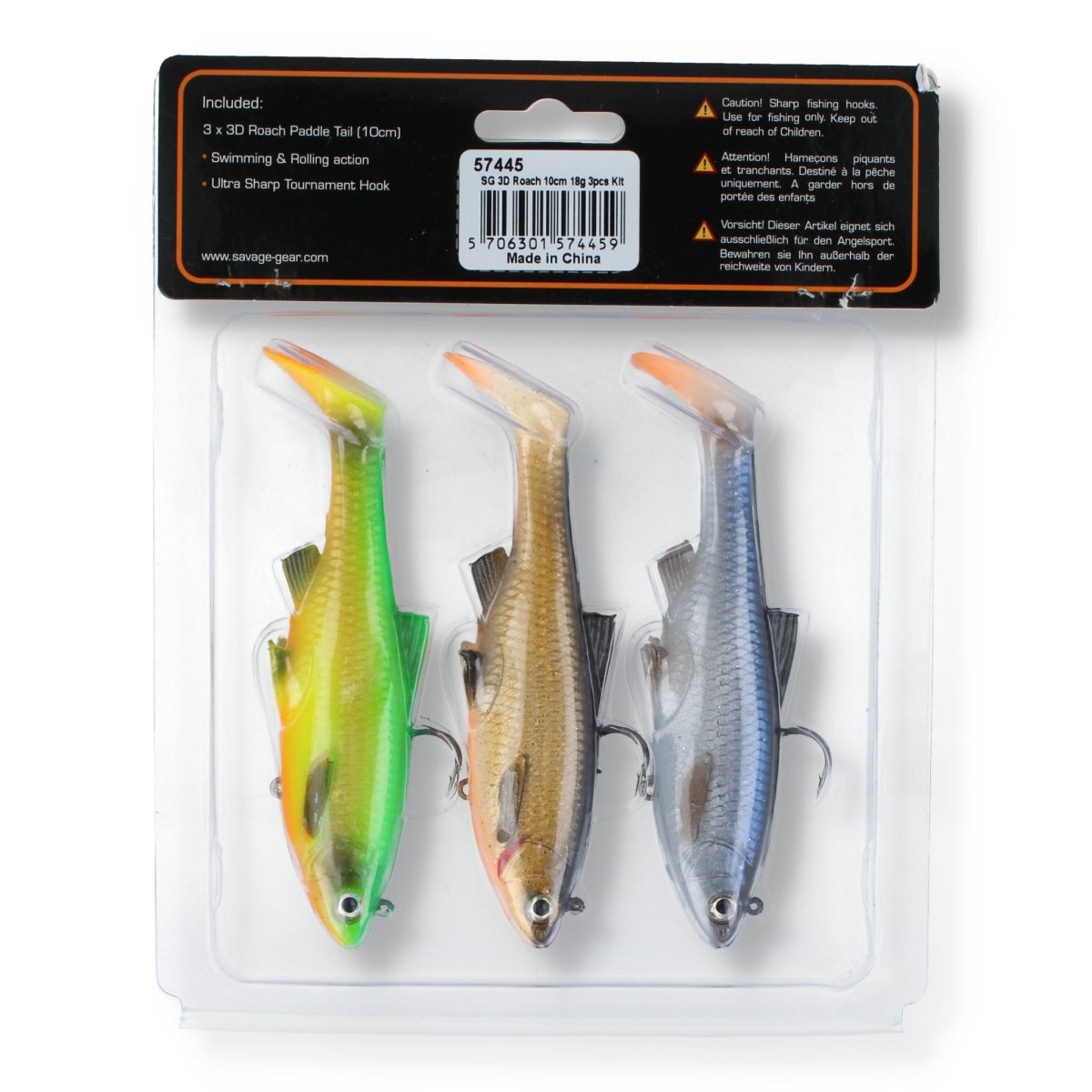 Savage Gear 3D Roach Paddle Tail Kit 4" Mix - Kunstköder