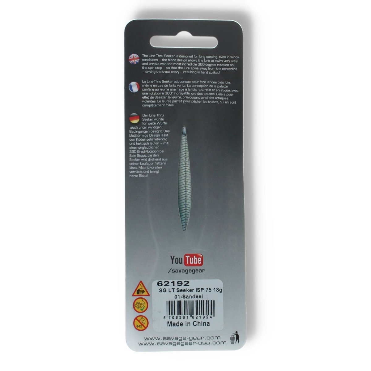 Savage Gear Savage Salt 3D Line - Thru Seeker 3" 01 Sandeel - Kunstköder