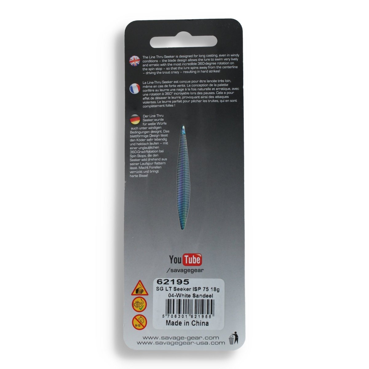 Savage Gear Savage Salt 3D Line - Thru Seeker 3" 04 White Sandeel - Kunstköder