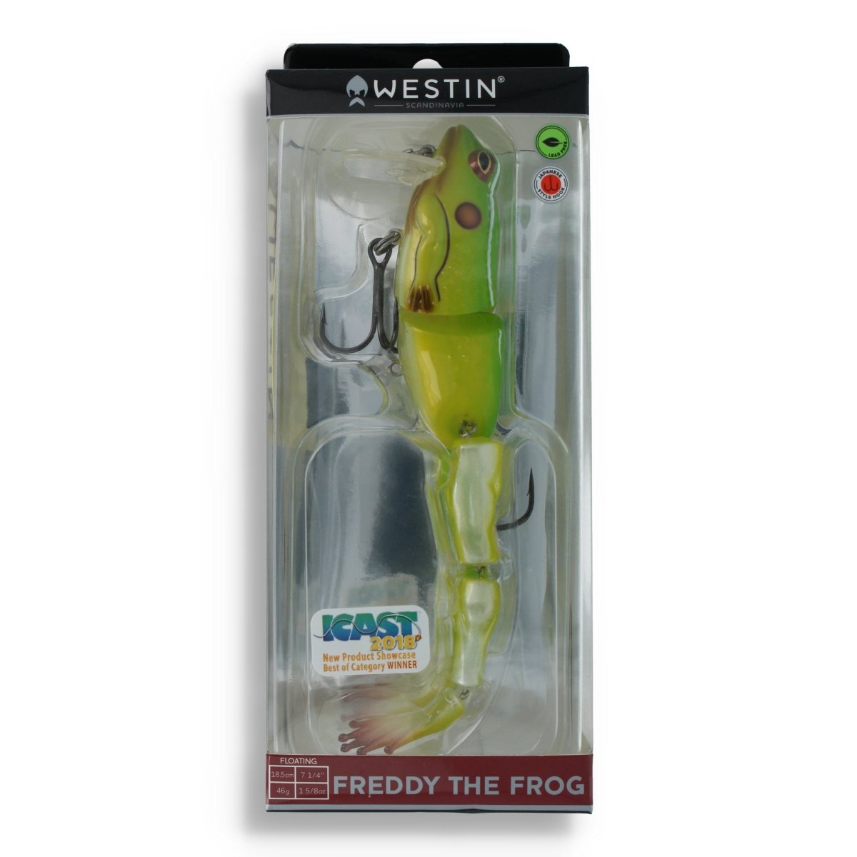Westin Freddy the Frog Wakebait 7,3" Green Transparent Frog - Kunstköder