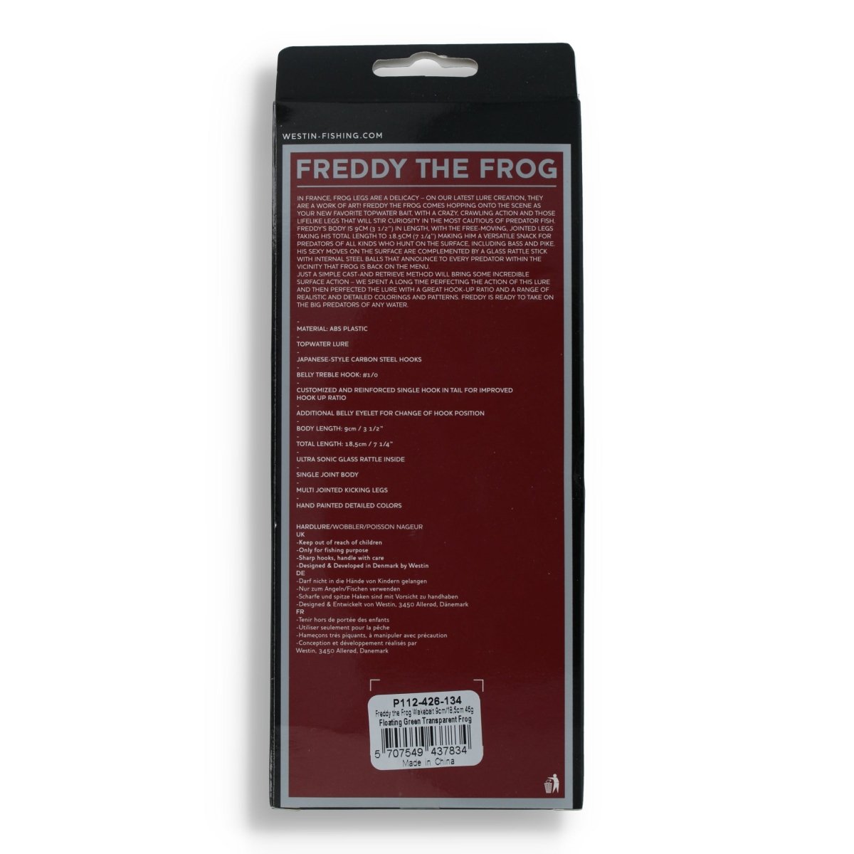 Westin Freddy the Frog Wakebait 7,3" Green Transparent Frog - Kunstköder