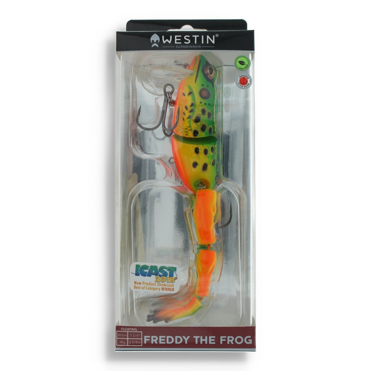 Westin Freddy the Frog Wakebait 7,3" Green Hot Frog - Kunstköder