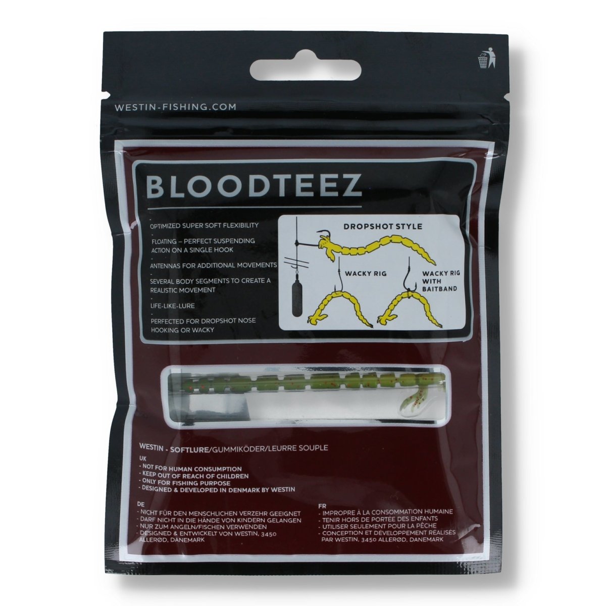 Westin Bloodteez 3" Black / Chatreuse - Kunstköder