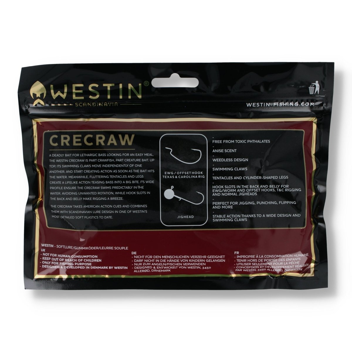 Westin Crecraw 5,5" Black / Chatreuse - Kunstköder