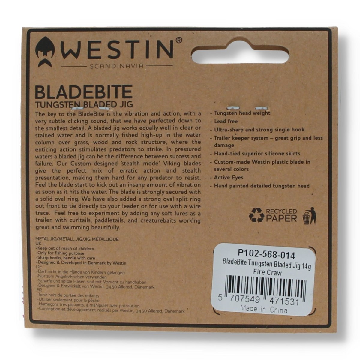 Westin Bladebite Tungsten Bladed Jig 14g FireCraw - Kunstköder