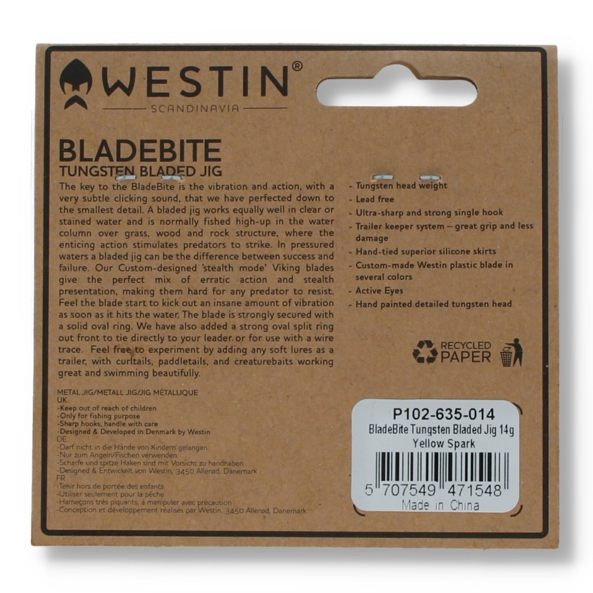 Westin Bladebite Tungsten Bladed Jig 14g Yellow Spark - Kunstköder