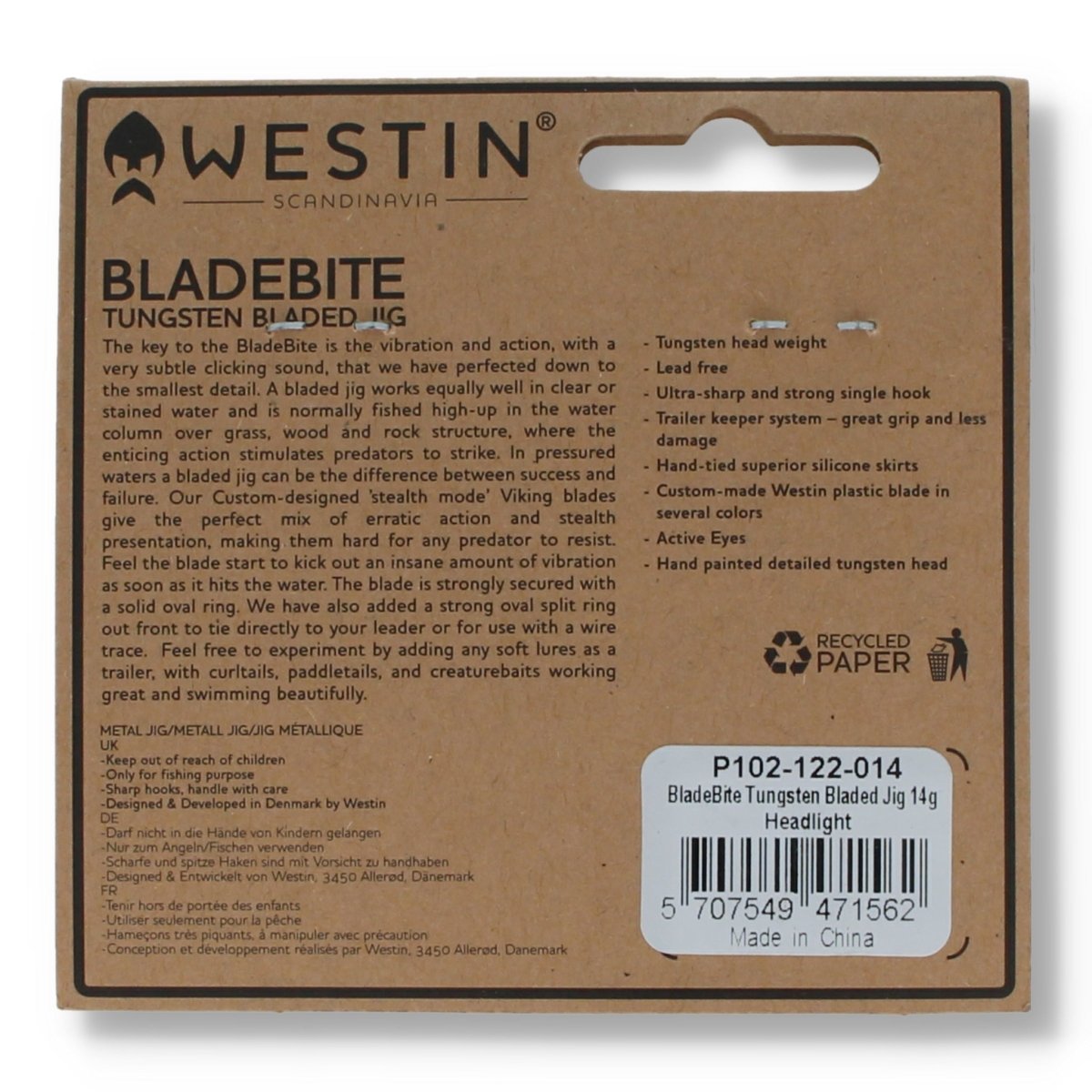 Westin Bladebite Tungsten Bladed Jig 14g Headlight - Kunstköder