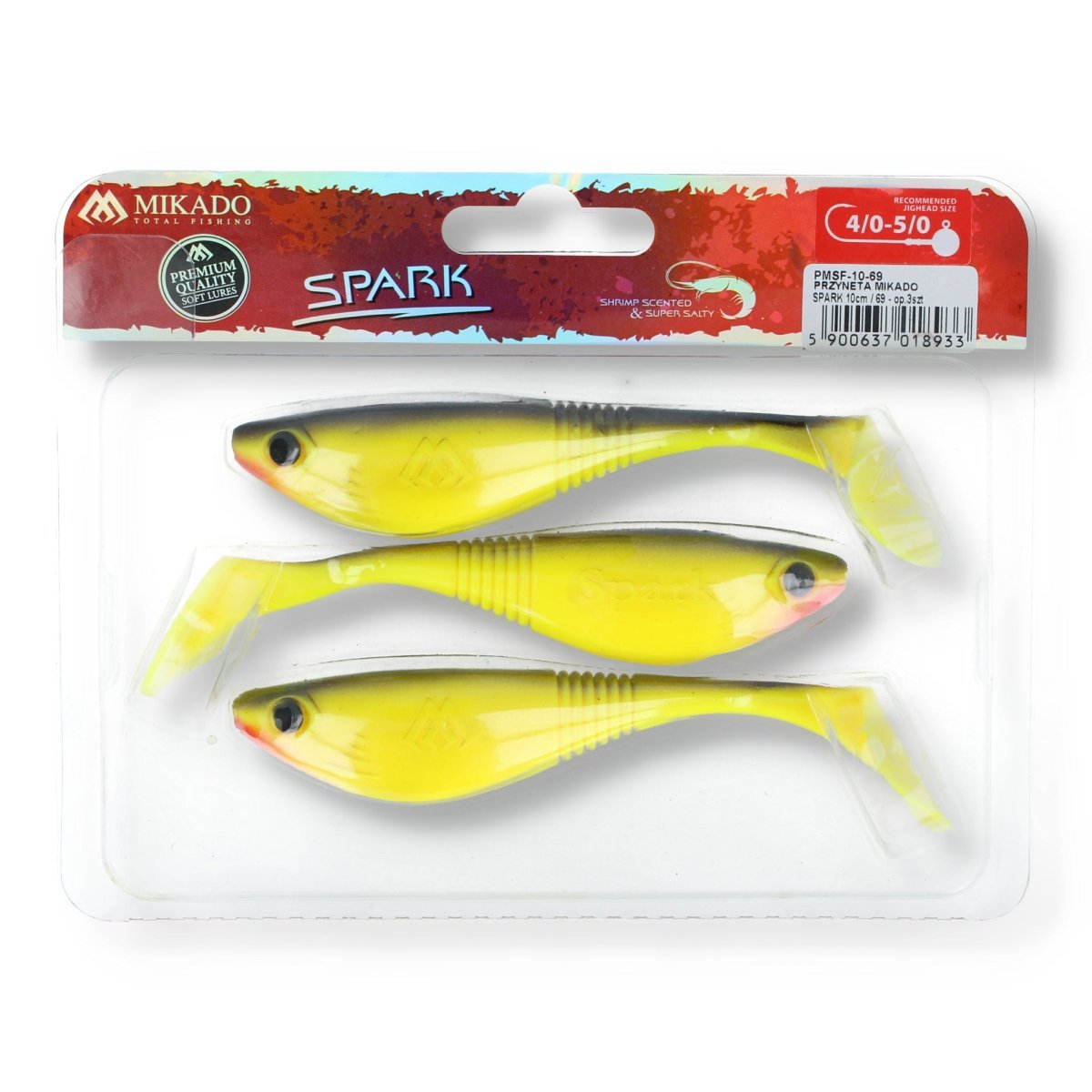 Mikado Spark 4" 69 Black Yellow - Kunstköder