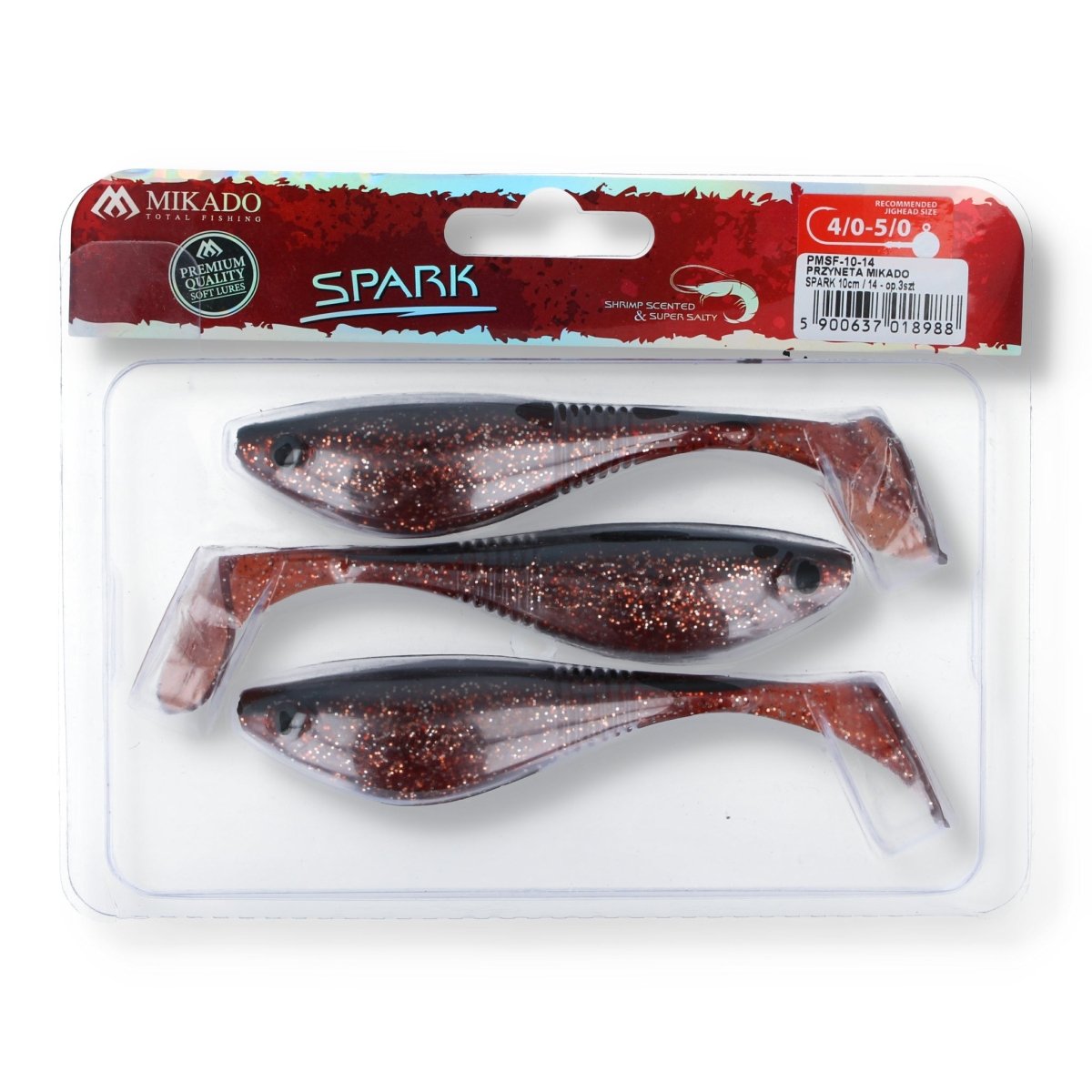 Mikado Spark 4" 14 Black Motoroil - Kunstköder