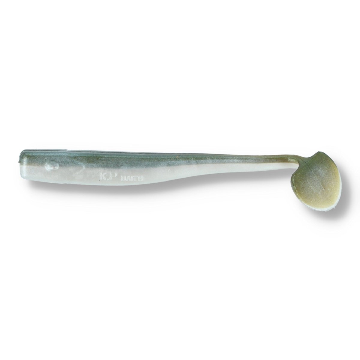 Major Fish K.P Baits Slim Shad Gummifisch 4" Green White Two Tone - Kunstköder