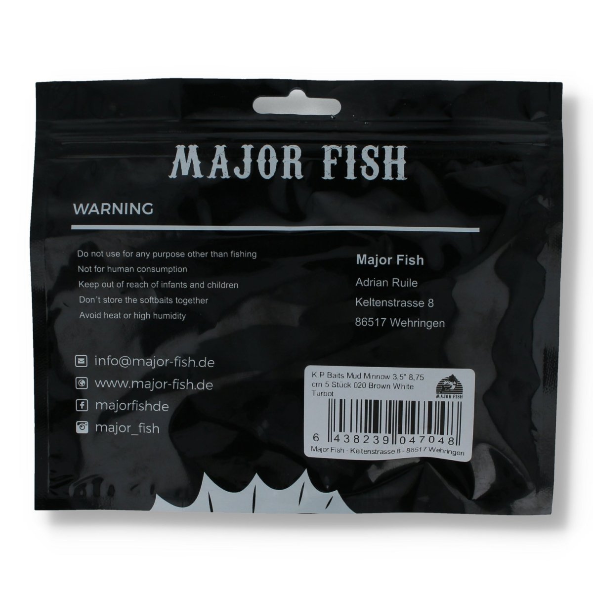 Major Fish K.P Baits Mud Minnow 3,5" Brown White - Kunstköder