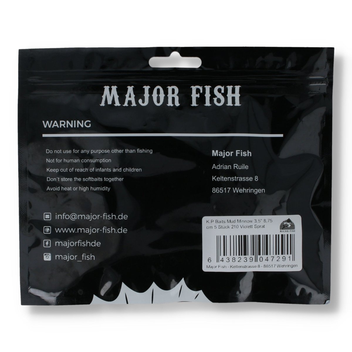 Major Fish K.P Baits Mud Minnow 3,5" Violett Sprat - Kunstköder