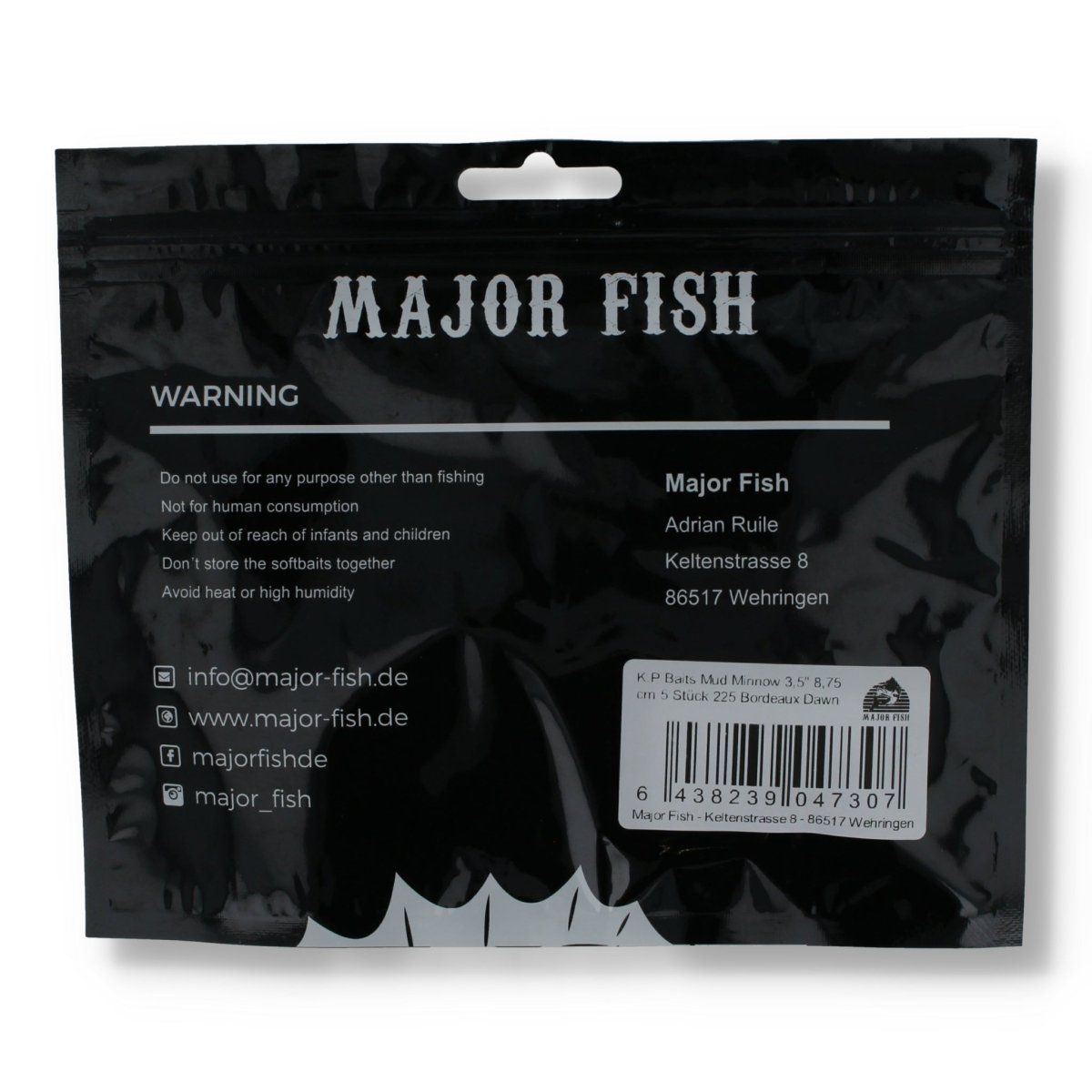 Major Fish K.P Baits Mud Minnow 3,5" Bordeaux Dawn - Kunstköder