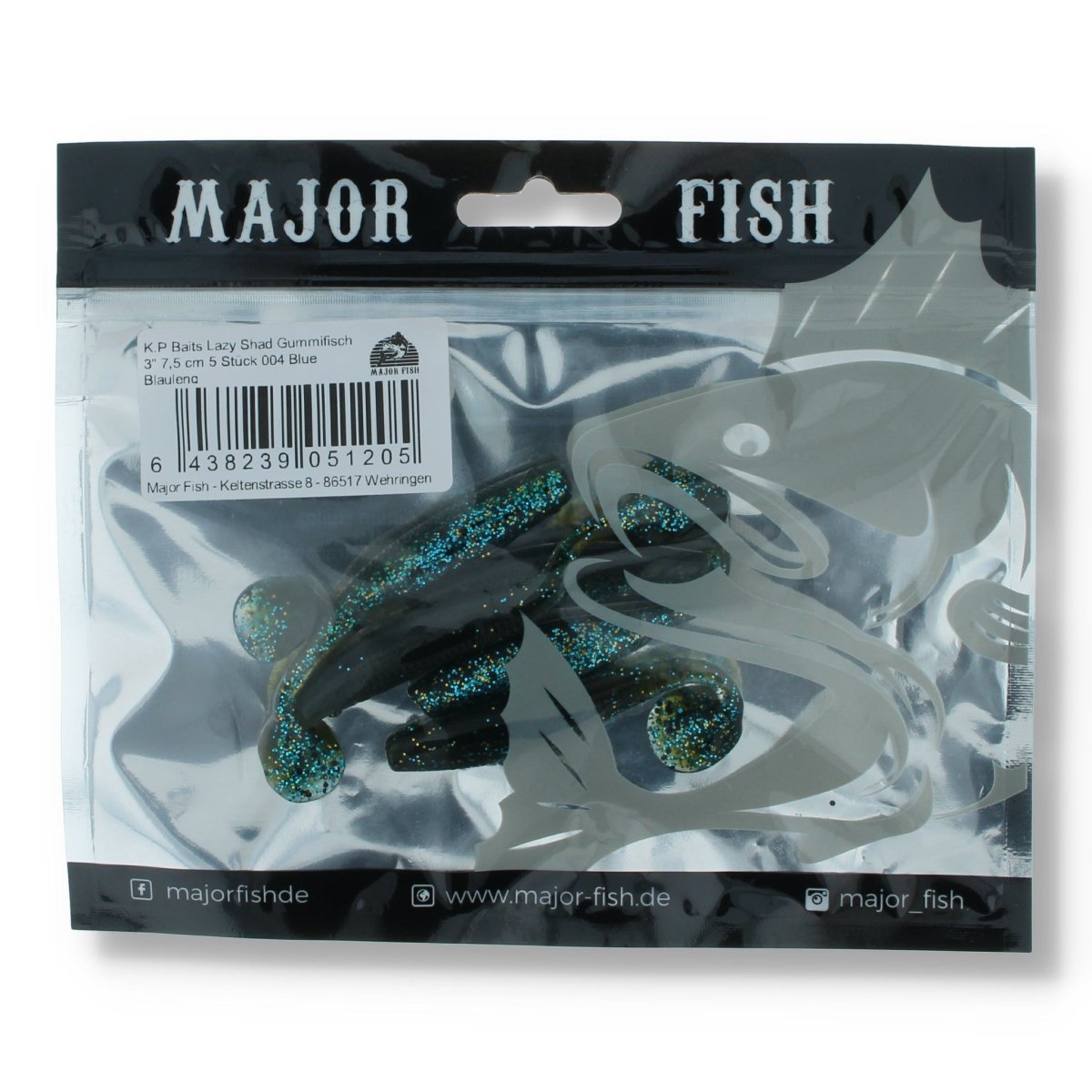 Major Fish K.P Baits Slim Shad Gummifisch 4" Blue - Kunstköder