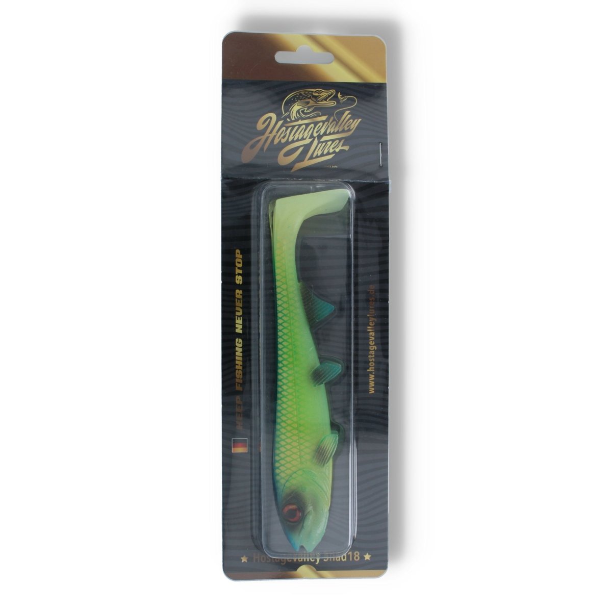 Hostagevalley Lures Shad 7" Green Attack UV II - Kunstköder