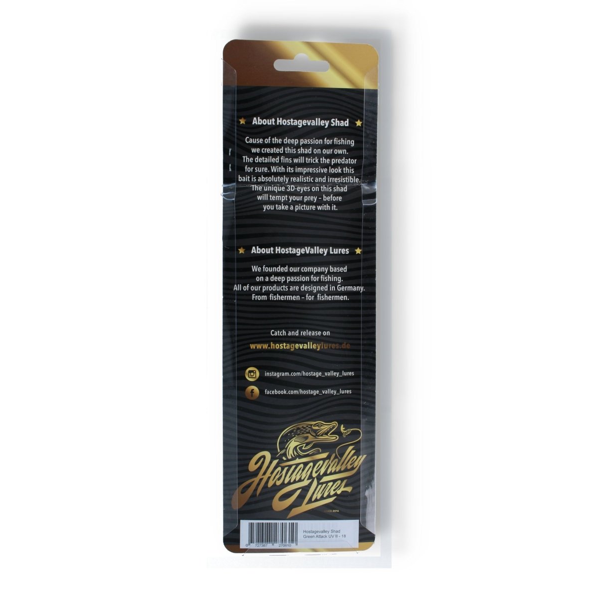 Hostagevalley Lures Shad 7" Green Attack UV II - Kunstköder