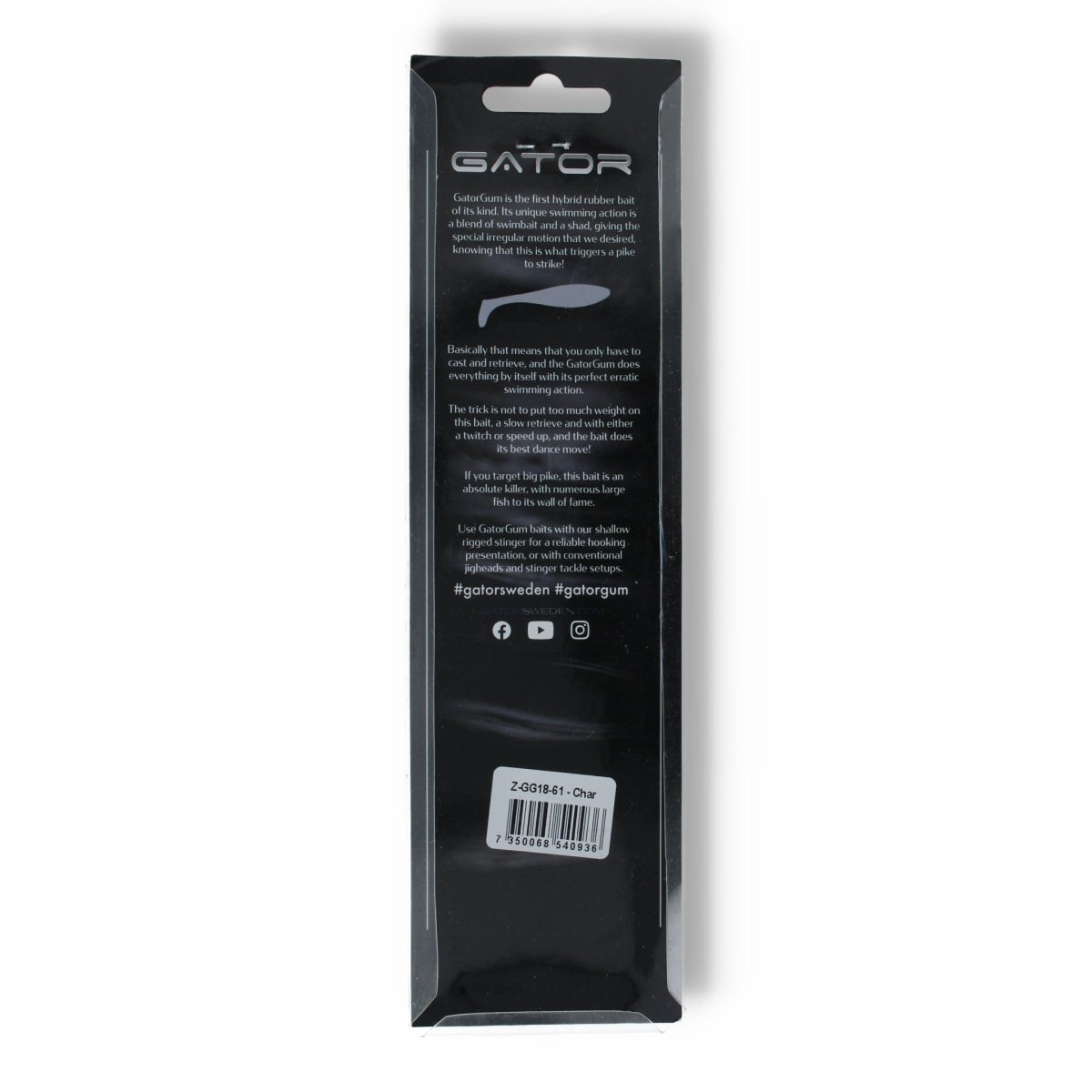 Gator Gatorgum 18cm Char - Kunstköder