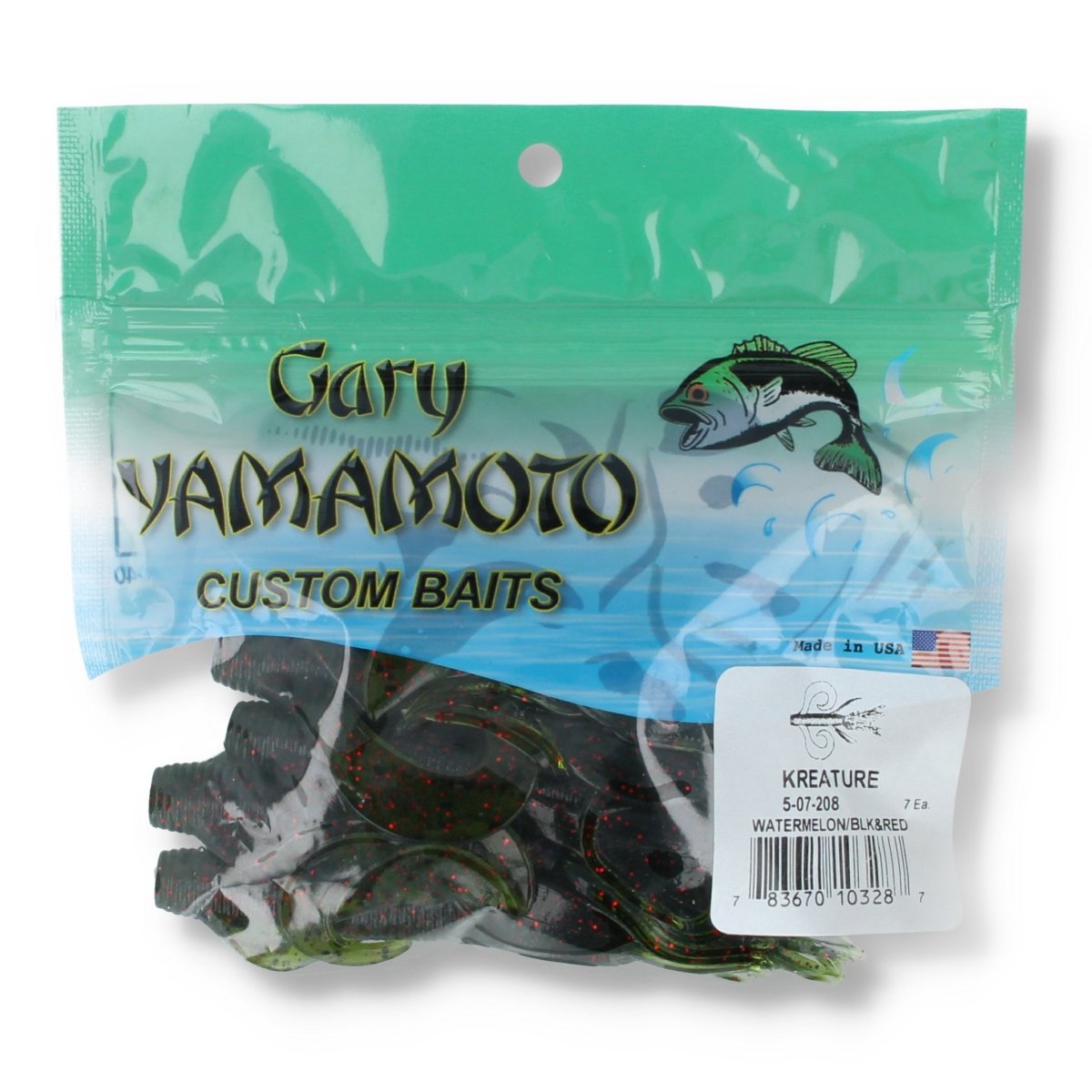 Gary Yamamoto Custom Baits Kreature 4" Watermelon/Blk&Red - Kunstköder