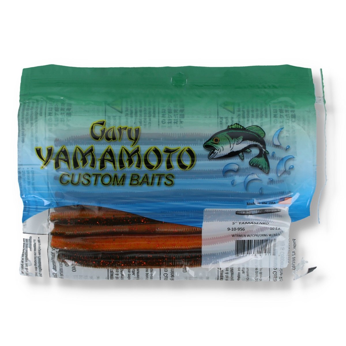 Gary Yamamoto Yamasenko 5" WTRMLN W/CPR/ORNG W/RED - Kunstköder