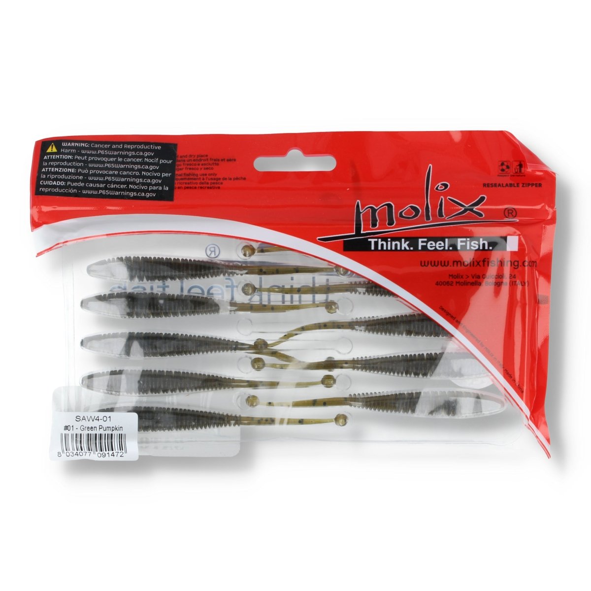 Molix Sator Worm 4" 01 Green Pumpkin - Kunstköder