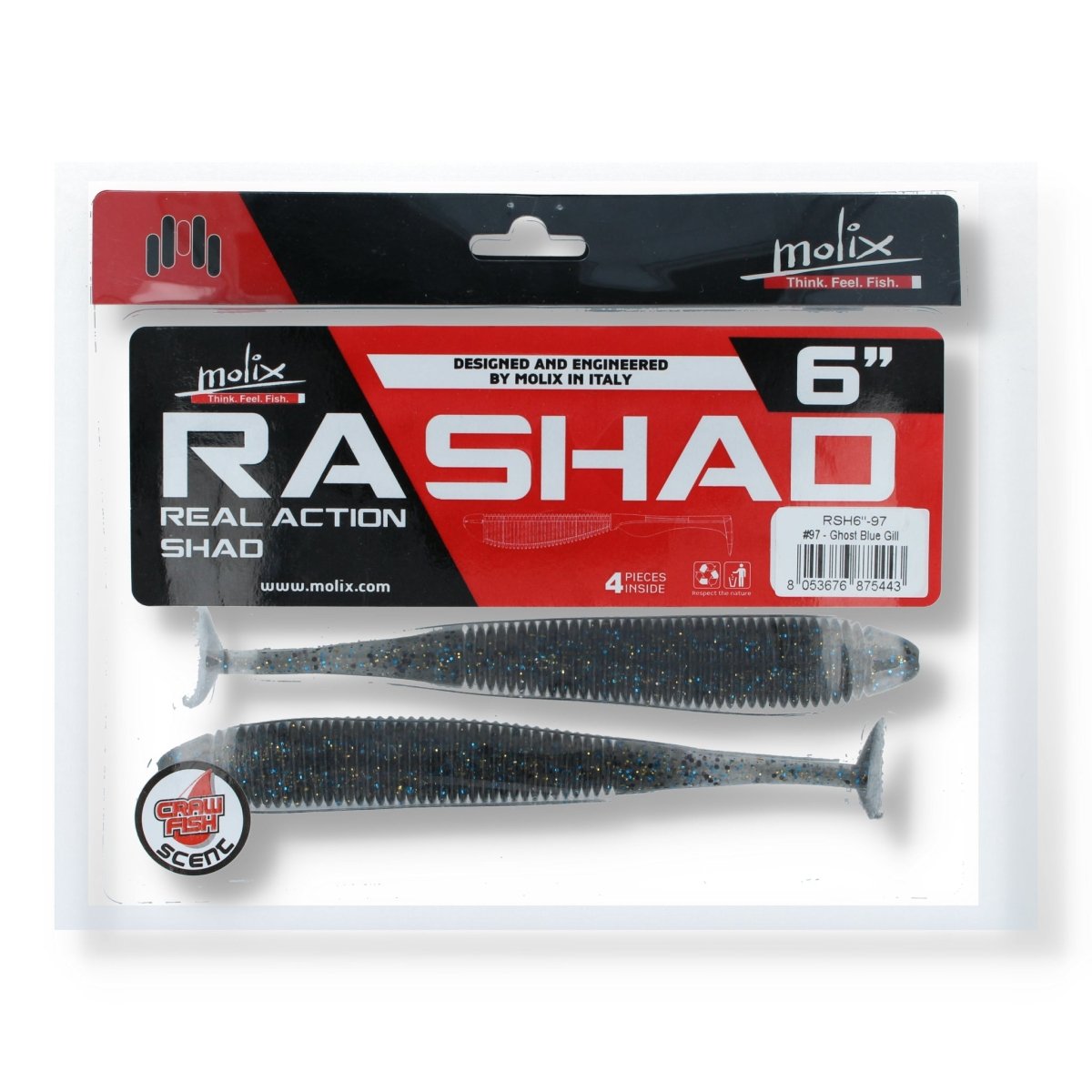 Molix Real Action RA Shad 6" 97 Ghost Blue Gil - Kunstköder