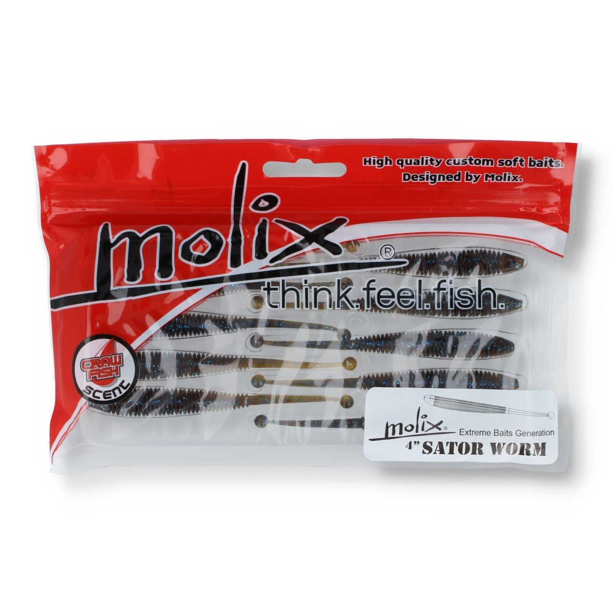 Molix Sator Worm 4" 05 Motor Oil Blue / Flk - Kunstköder